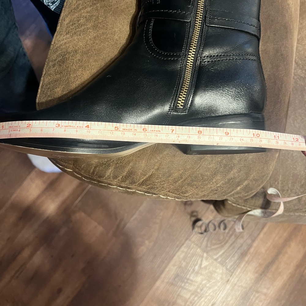 Like new Michael Kors Brown/Black Leather Knee High Zipper Boots in Box - Picture 12 of 12